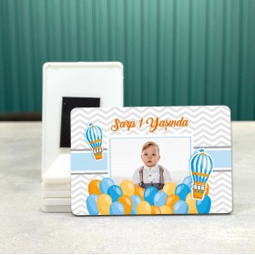 Dikdörtgen 604 Magnet Fotoğraflı Balon Tasarımlı Doğum Günü Yaş Magneti