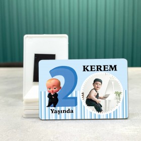 Dikdörtgen 632-2 Yaş Magnet - Patron Bebek Resimli Hediyelik Magnet