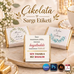 01 - Çikolata Sargı Etiketi Tasarla (3,5 x 10,5 cm )