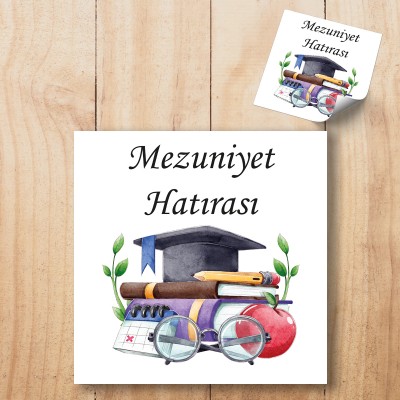 Kare Etiket 097  - Mezuniyet Tasarım Sticker