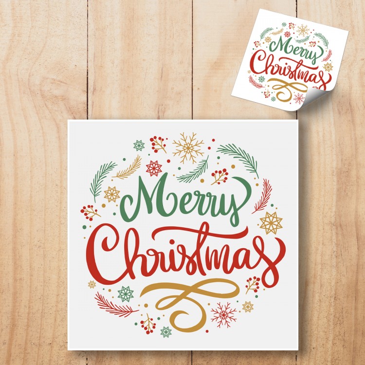 Kare Etiket 101 - Mutlu Yıllar - Yılbaşı - Yeni Yıl Tasarım Sticker