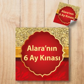 Kare Etiket 117 - 6 Ay Kına Etiketi