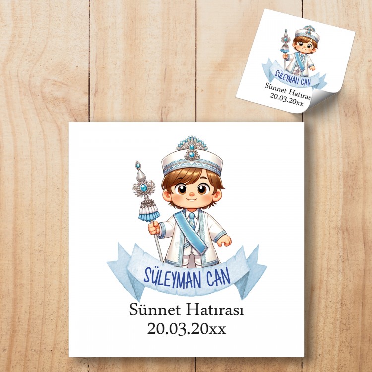 Kare Etiket 176 - Sünnet Çocuğu Tasarım Sticker