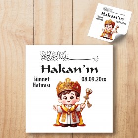 Kare Etiket 178 - Sünnet Çocuğu Tasarımı Sticker