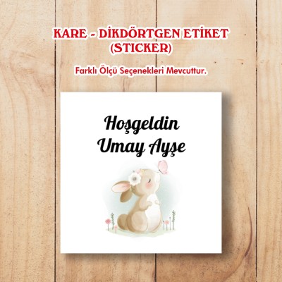 Kare Etiket 201 - Tavşan Tasarım Sticker