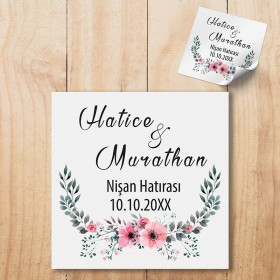Kare Etiket 029 - Düğün, Nişan, Söz Hatırası Sticker