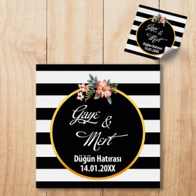 Kare Etiket 036 - Nişan,Nikah, Söz Hatırası Sticker