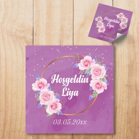 Kare Etiket 043 - Nişan, Düğün Hatırası Sticker