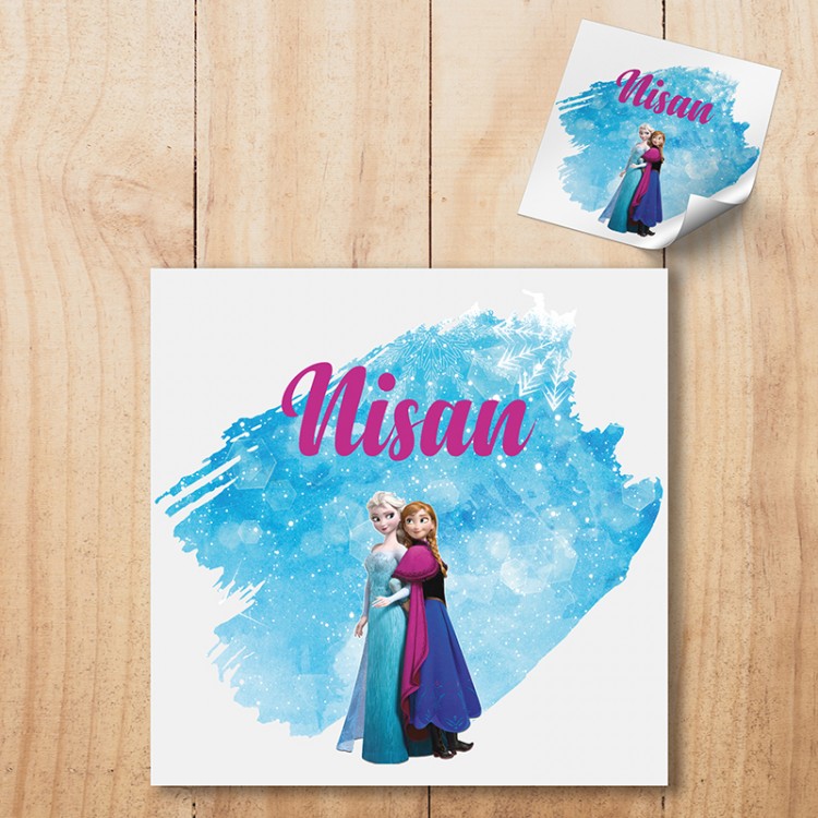 Kare Etiket 060 - Elsa Frozen Tasarım Etiket