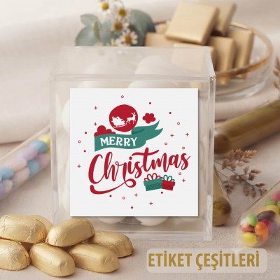 Kare Etiket 103 - Mutlu Yıllar - Yılbaşı - Yeni Yıl Tasarım Sticker