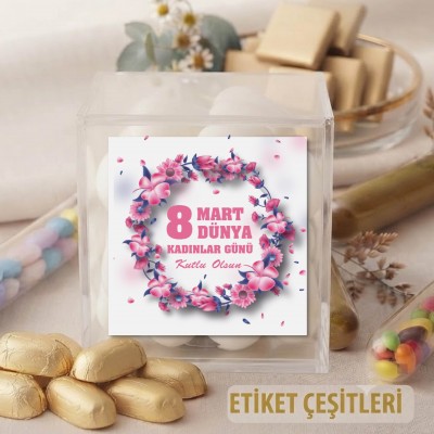 Kare Etiket 121 - 8 Mart Kadınlar Günü Tasarımı Sticker