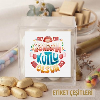 Kare Etiket 125 -23 Nisan Çocuk Bayramı Tasarım Sticker