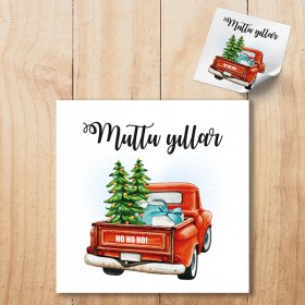Kare Etiket 135 - Mutlu Yıllar - Yılbaşı - Yeni Yıl Tasarım Sticker