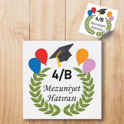 Kare Etiket 162 - Mezuniyet Tasarım Stciker