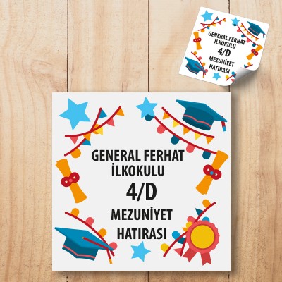 Kare Etiket 163 - Mezuniyet Tasarım Stciker