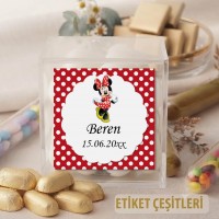 Madlen Çikolata Sargı Etiketi Minnie Mouse Etiket