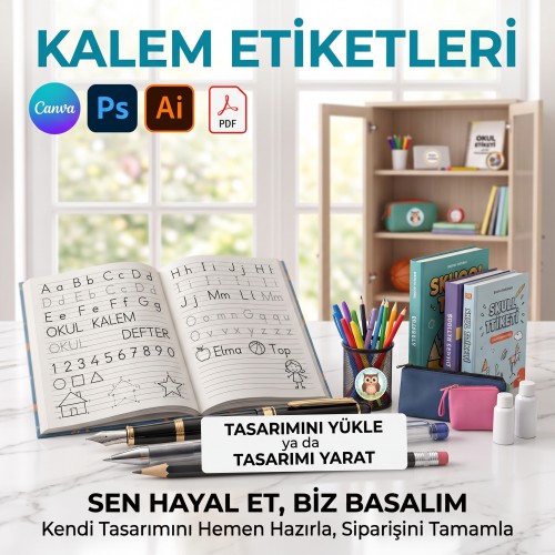Okul Etiket Tasarla - Yaren Davetiye