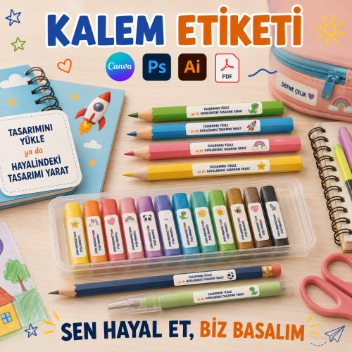 Okul Etiket Tasarla - Yaren Davetiye