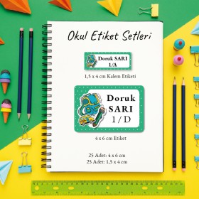 Okul Etiketi + Kalem Etiketi Set 001