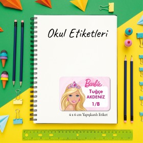 Okul Etiketi 009 - Barbie Tasarım