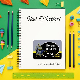 Okul Etiketi 010 - Batman Tasarım