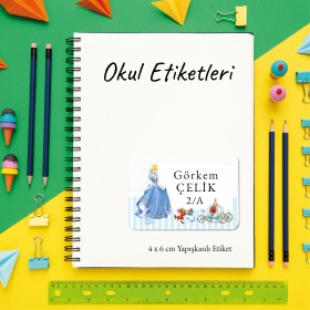 Okul Etiketi 012 - Sindrella Tasarım