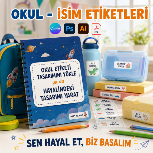Okul Etiket Tasarla - Yaren Davetiye