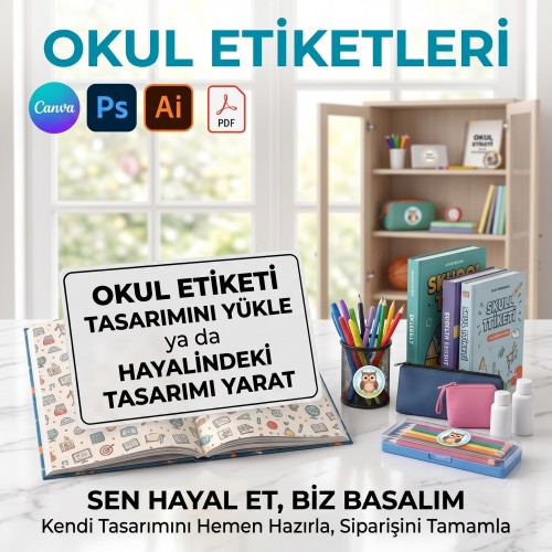 Okul Etiket Tasarla - Yaren Davetiye
