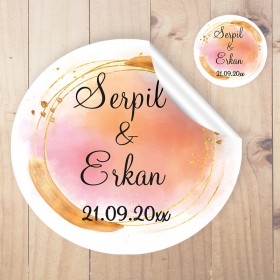 Yuvarlak Etiket 002 - Söz, Nişan, Düğün Tasarım