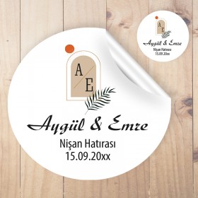 Yuvarlak Etiket 005 - Nişan Etiketi
