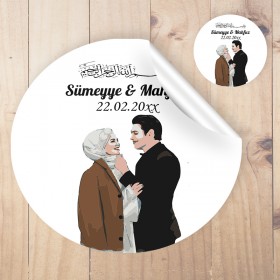 Yuvarlak Etiket 010 - Tesettürlü Gelin Tasarım