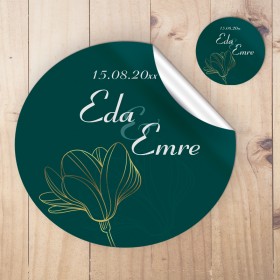Yuvarlak Etiket 013 - Gold Tasarım