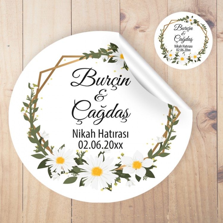 Yuvarlak Etiket 022 - Papatya Tasarım