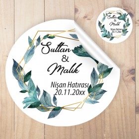Yuvarlak Etiket 023 - Nişan Etiketi