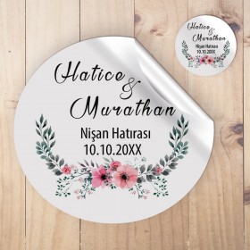 Yuvarlak Etiket 029 - Nişan Hatırası Etiket