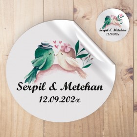 Yuvarlak Etiket 033 - Kuş Tasarım