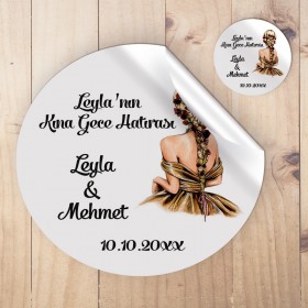 Yuvarlak Etiket 035 - Kına Kızı Tasarım