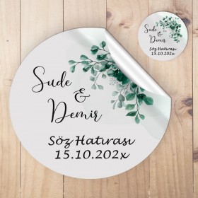 Yuvarlak Etiket 042 - Söz Hatırası Hediye Etiketi