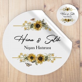 Yuvarlak Etiket 049 - Ay Çiçeği Tasarım