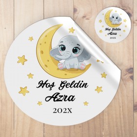 Yuvarlak Etiket 058 - Bebek Hediye Etiket