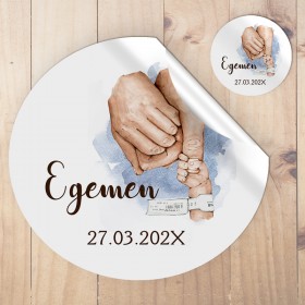 Yuvarlak Etiket 068 - Bebek Eli Tasarım