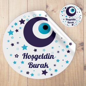 Yuvarlak Etiket 074 - Nazar Boncuğu Temalı