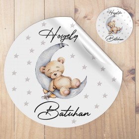 Yuvarlak Etiket 080 - Sevimli Ayıcık Temalı