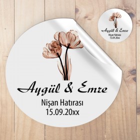 Yuvarlak Etiket 094 - Nikah, Düğün, Nişan,Söz Tasarım