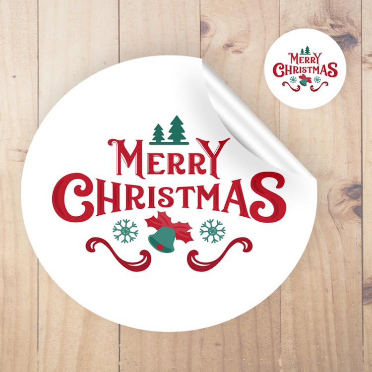 Yuvarlak Etiket 102 - Mutlu Yıllar - Yılbaşı - Yeni Yıl Tasarım Sticker