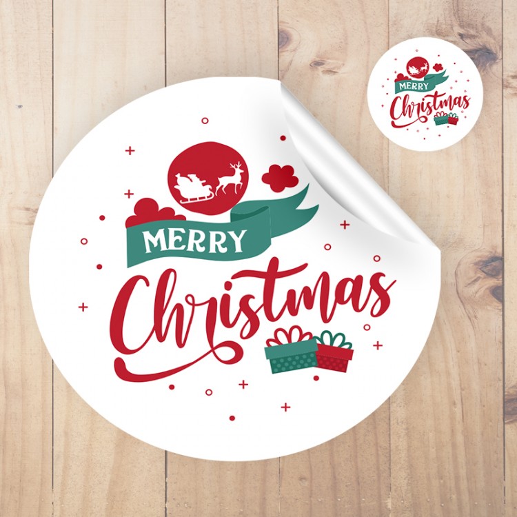 Yuvarlak Etiket 103 - Mutlu Yıllar - Yılbaşı - Yeni Yıl Tasarım Sticker