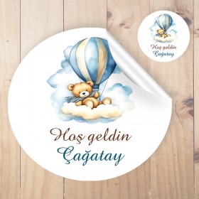 Yuvarlak Etiket 105 - Sevimli Ayıcık