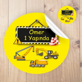 Yuvarlak Etiket 116 - İş Makinaları Tasarım