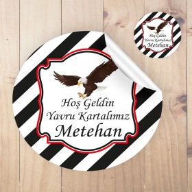 Yuvarlak Etiket 119 - Beşiktaş Taraftar Temalı