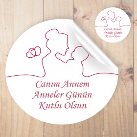 Yuvarlak Etiket 124 - Anneler Günü